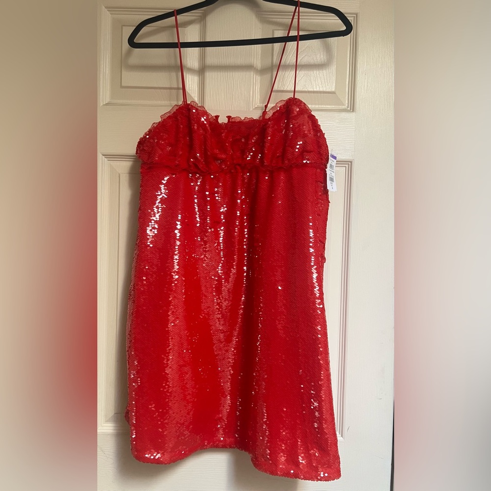 Ganni Red Mini Dress - Picture 2 of 5